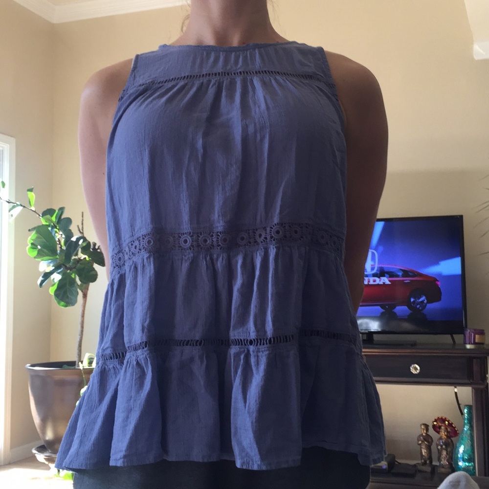 Loft blue boho top